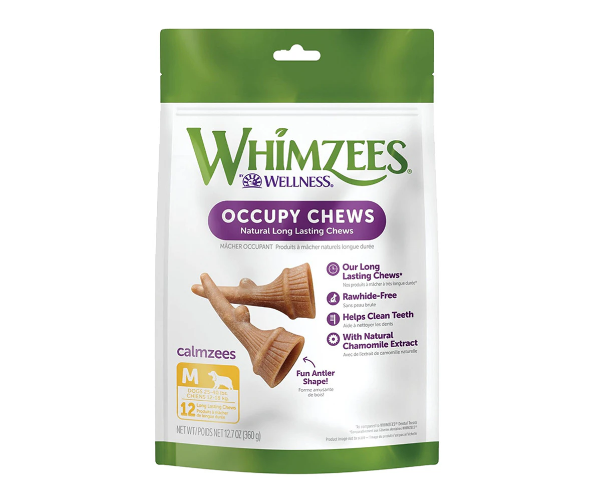 Whimzees Antler Occupy Long Lasting Chews for Medium Dogs Value Bag 12 Pack