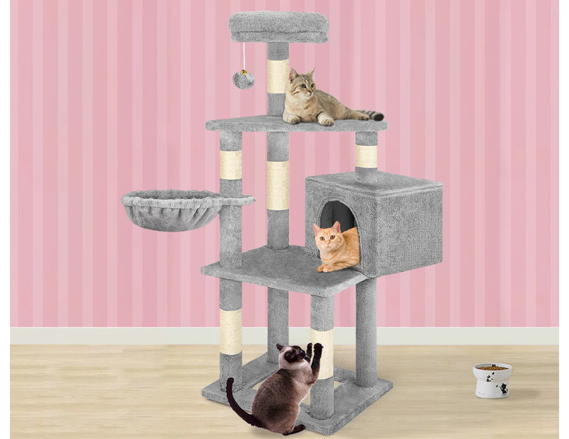 BEASTIE Cat Tree Scratching Post Grey 130cm