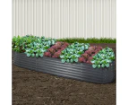 Green Fingers Garden Bed 320X80X42cm Oval Planter Box Raised Container Galvanised