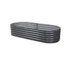 Greenfingers Garden Bed 160X80X42cm Oval Planter Box Raised Container Galvanised