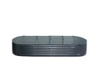 Green Fingers Garden Bed 320X80X42cm Oval Planter Box Raised Container Galvanised