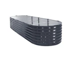 Green Fingers Garden Bed 320X80X42cm Oval Planter Box Raised Container Galvanised