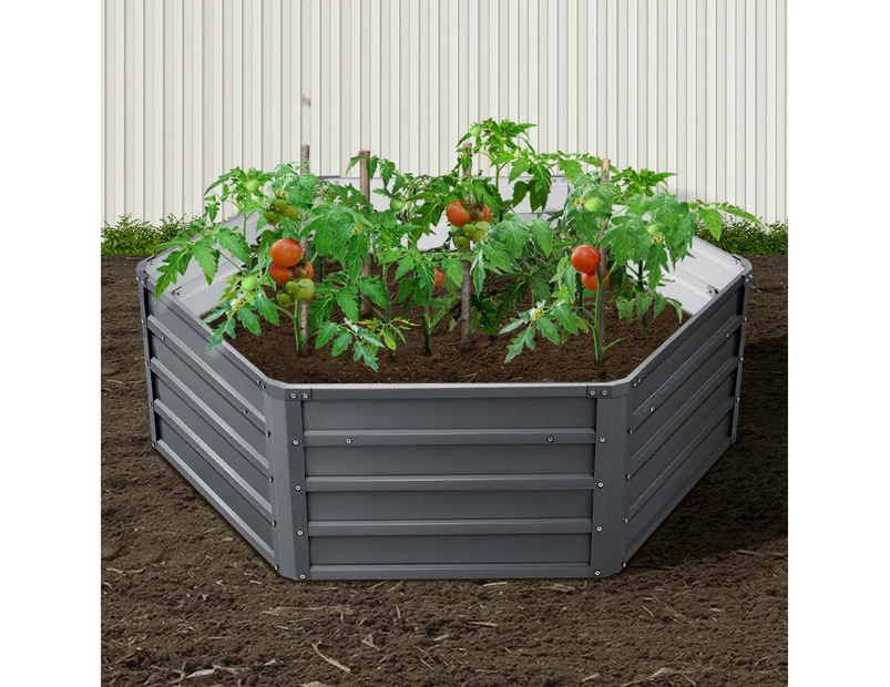 Greenfingers 2x Garden Bed 130x130x46cm Planter Box Raised Container Galvanised