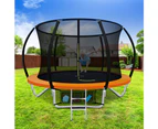 Everfit 8FT Trampoline for Kids w/ Ladder Enclosure Safety Net Rebounder Orange