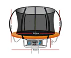 Everfit 8FT Trampoline for Kids w/ Ladder Enclosure Safety Net Rebounder Orange