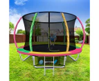 Everfit 8FT Trampoline for Kids w/ Ladder Enclosure Safety Net Rebounder Colors