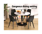 Artiss Dining Chairs Set of 4 Leather Plastic DSW Replica Black