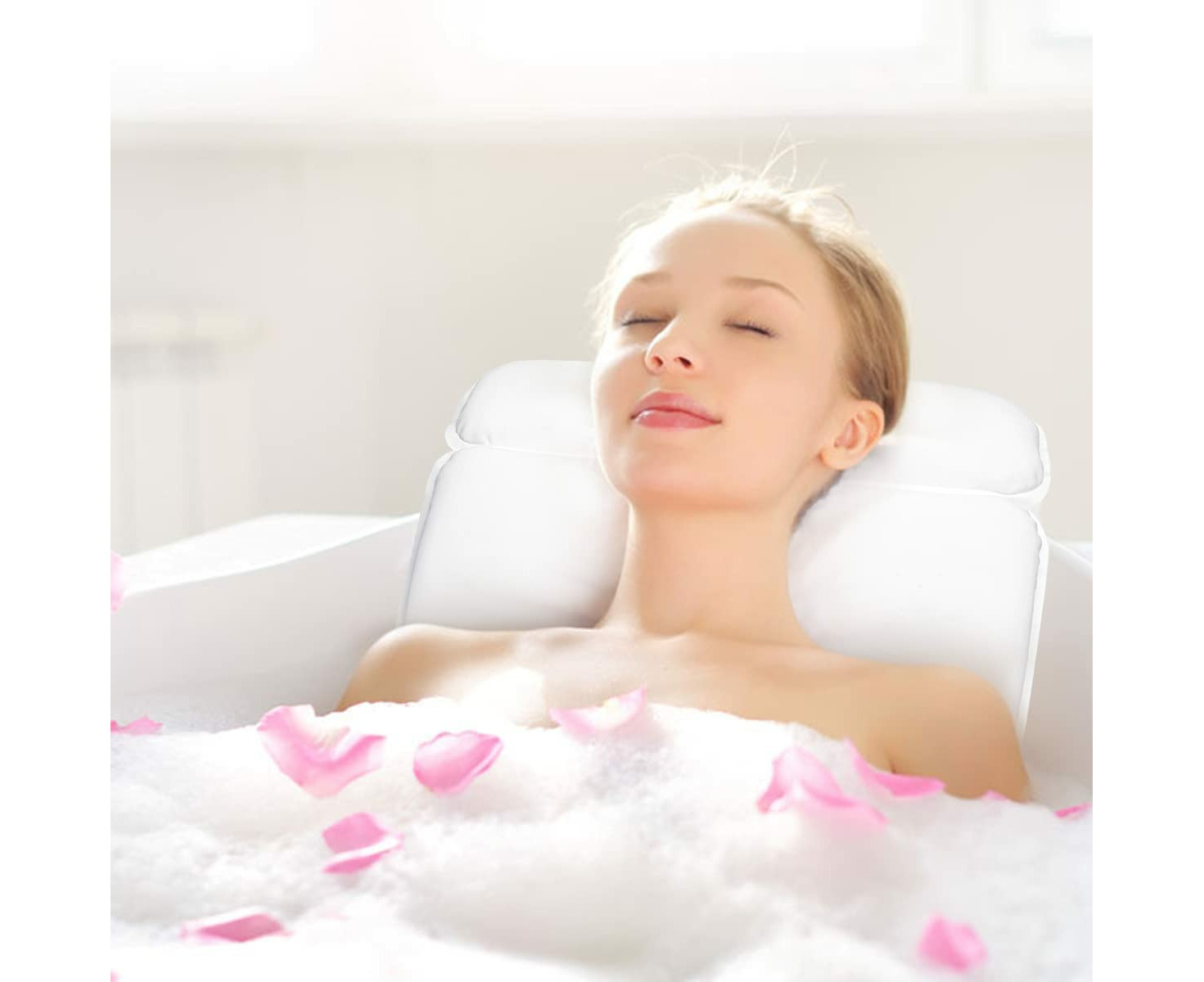 Hot Seller Bath Pillow, Neck And Back Pillow Bath With 6 Suction S, 4d Air  Mesh Technology O