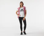 Adidas Women's Loungewear Essentials Logo Tee / T-Shirt / Tshirt - White/Black