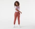 Nike Sportswear Youth Girls' Club French Terry Slim Fit Trackpants / Tracksuit Pants - Canyon Rust/White