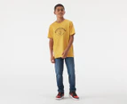 Quiksilver Youth Boys' Script Talk Tee / T-Shirt / Tshirt - Gold Rod