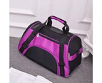 Pet Carrier Airline Approved, Portable Medium Pet Travel Carrier for Cat Dog, Breathable Soft Sided Cat Carrier -Purple m
