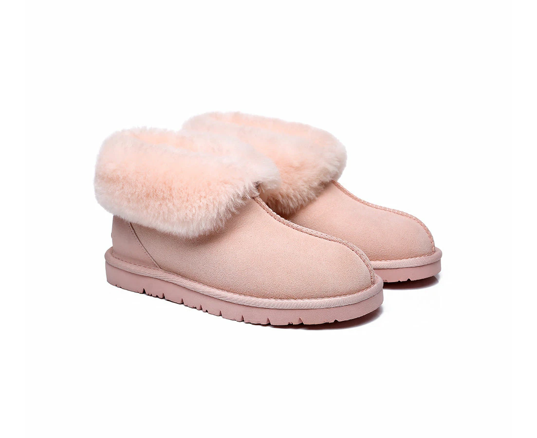 EVERAU(R) Mallow Sheepskin Ankle Slipper - Pink