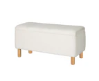 Artiss Storage Ottoman Blanket Box 99cm Teddy Fabric White