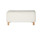 Artiss Storage Ottoman Blanket Box 99cm Teddy Fabric White