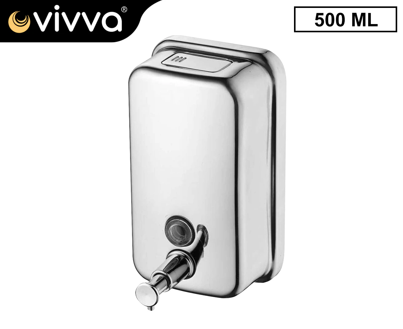 500ML Stainless Steel Soap Dispenser Commercial Grade Wall Mounted Lotion