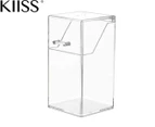 Kiiss Square Clear Acrylic Makeup Brush Holder Dustproof Organizer Storage Case with Pearls