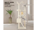 Taily 210cm Cat Tree Cat Scratching Post Scratcher Tower Cat Pet Toy Condo House Beige