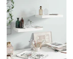 vidaXL Floating Wall Shelves 2 pcs High Gloss White 40x23x3.8 cm MDF