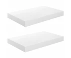 vidaXL Floating Wall Shelves 2 pcs High Gloss White 40x23x3.8 cm MDF