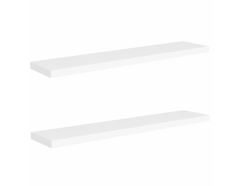 vidaXL Floating Wall Shelves 2 pcs White 120x23.5x3.8 cm MDF