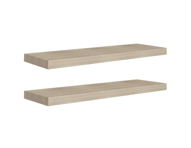 vidaXL Floating Wall Shelves 2 pcs Oak 80x23.5x3.8 cm MDF