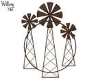 Willow & Silk 81.5x59cm Country Windmill Wall Art - Rust