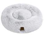 Charlie's Faux Fur Fluffy Calming Pet Bed - White Chinchilla