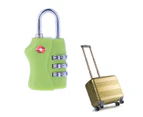 Portable TSA Approved Security Luggage Lock 3-Digit Combination Password Lock Padlock (Green)