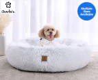 Charlie's Faux Fur Fluffy Calming Pet Bed - White Chinchilla