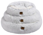 Charlie's Hooded Faux Fur Pet Nest - Arctic White