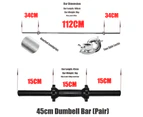 75kg - 45cm Dumbell  180cm Barbell Weight Set - Total 65kg Ez Grip Weight Plate