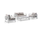 Kansas 2+1+1 seater Outdoor Aluminium Lounge Set with Coffee Table in Sunbrella - Outdoor Aluminium Lounges -