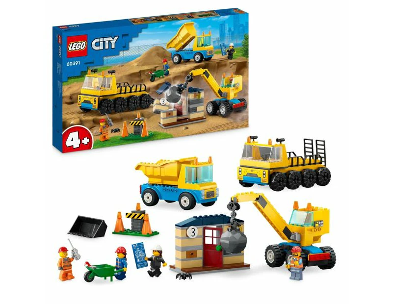 LEGO City Construction Trucks and Wrecking Ball Crane (60391)