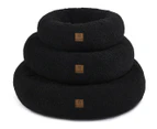 Charlie's Round Donut Teddy Fleece Pet Bed - Charcoal