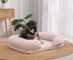 Charlie's Teddy Fleece Memory Foam Sofa Bed - Pink