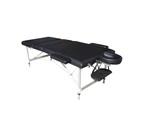 Portable Aluminium Massage Table 3 Fold Bed Therapy Waxing 80Cm Black