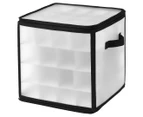 Ortega Home 64 Christmas Ornament Storage Box - Translucent White/Black