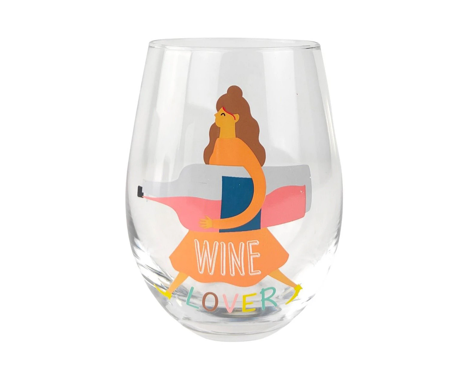 Stemless Wine Glass Wine Lover by Urban Products UP116055 - Multi-colour