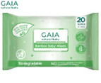 20pk Gaia Natural Baby Bamboo Baby Wipes