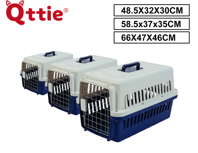 Qttie Pet Carrier Portable Tote Crate Case Kennel Travel Carry Airline Approved Bag - Blue