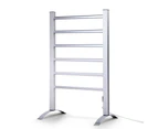 Devanti Electric Heated Towel Rail Rack 6 Bars with Timer Clothes Dry Warmer