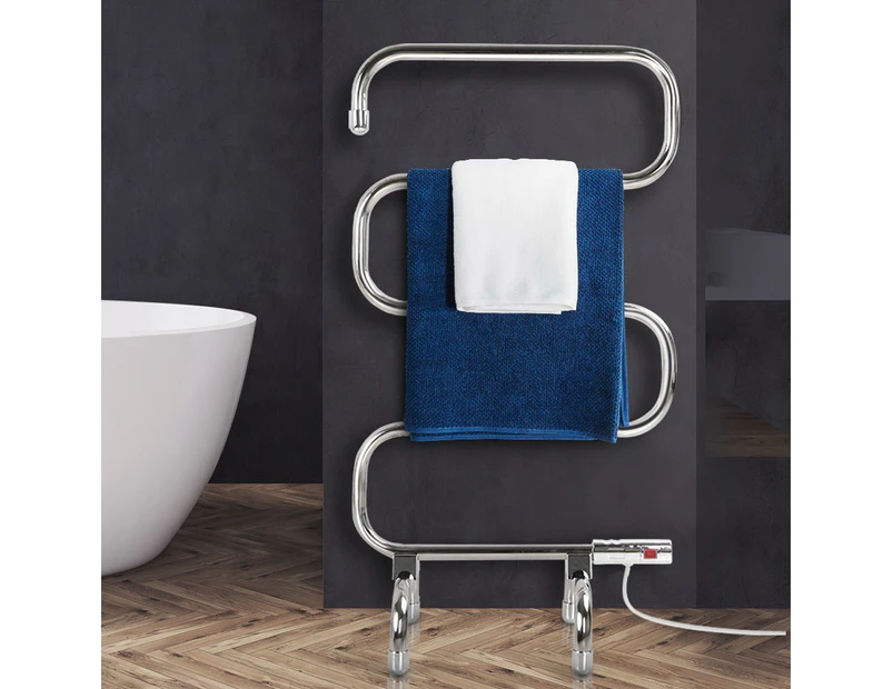 Devanti Electric Heated Towel Rail Rack 5 Bars Freestanding Clothes Dry Warmer