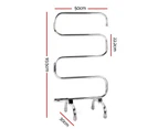 Devanti Electric Heated Towel Rail Rack 5 Bars Freestanding Clothes Dry Warmer