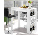 Artiss Bar Table 3-tier Storage Shelves White