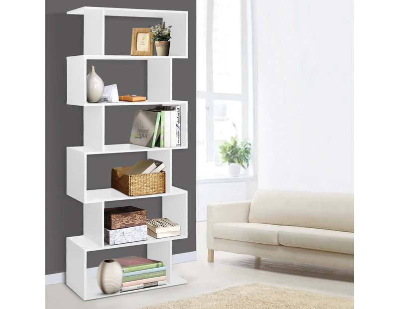 Artiss Bookshelf 6 Tiers - RIVA White