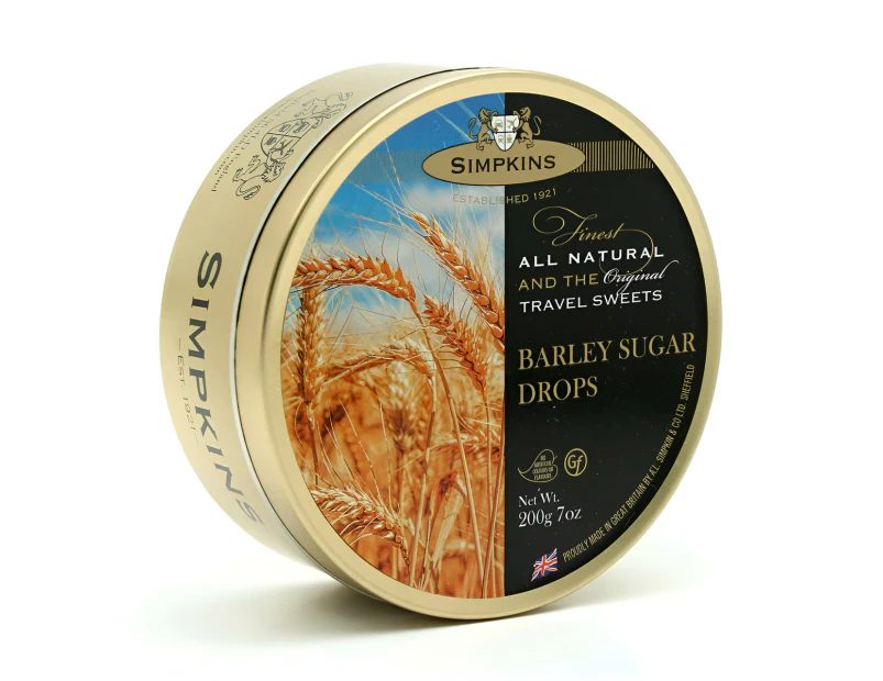 Simpkins Barley Sugar Drops 200g Tin