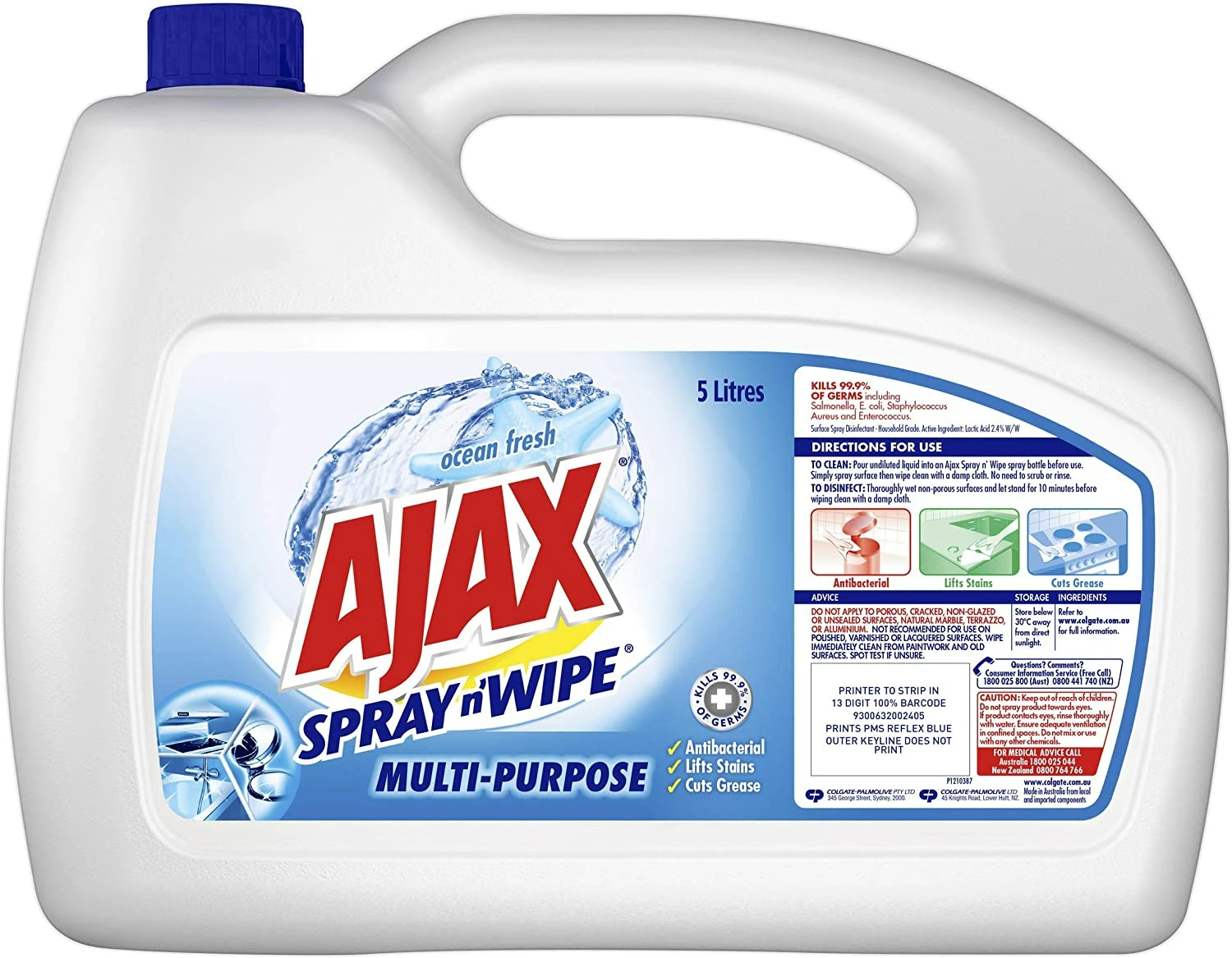 5L Ajax Spray n' Wipe Multi-Purpose Cleaner Refill