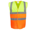 Yoko Unisex Adult Two Tone Hi-Vis Vest (Yellow/Orange) - RW8825