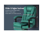 ALFORDSON Massage Office Chair Footrest Executive Velvet - Green